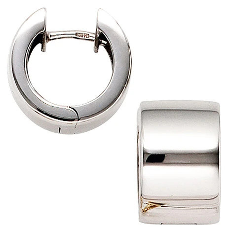 Colfem Creolen rund breit, 375 Weißgold, Unisex - Bild 1