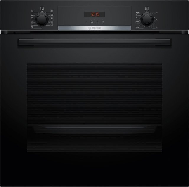 Bosch Serie 4 Einbaubackofen HBA574BB3 in Schwarz mit 71 l Volumen, Pyrolyse-Selbstreinigung, Heißluft und schneller Vorheizfunktion, Energieeffizienzklasse A+ - Bild 1