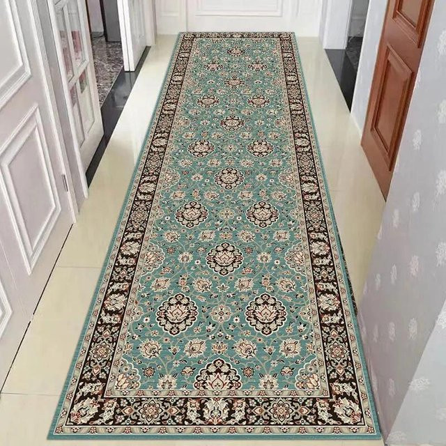 Waschbarer Korridor-Teppichläufer im orientalischen Design, Super Six, Türkis, Breite: 50 cm, Länge: 400 cm - Bild 1