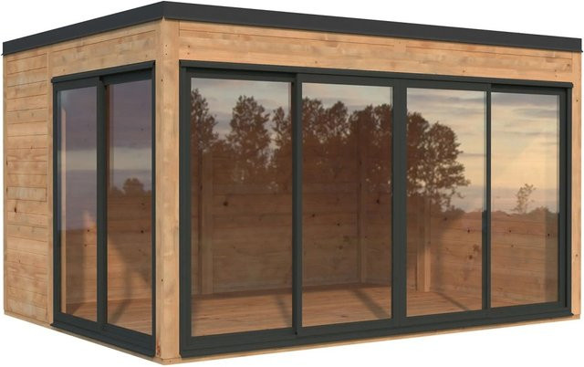 Palmako Gartenhaus Serena Slide Plus aus Fichtenholz mit Pultdach in Braun - Bild 1