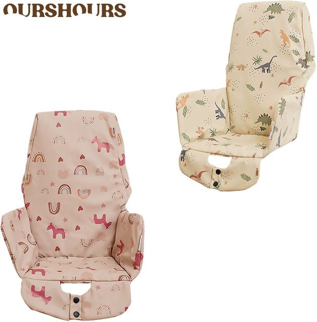 Maschinenwaschbarer Baby-Hochstuhlbezug mit Grafikdesign in Pink und Multicolour als weiches Sitzkissen für Kleinkinder - Bild 1