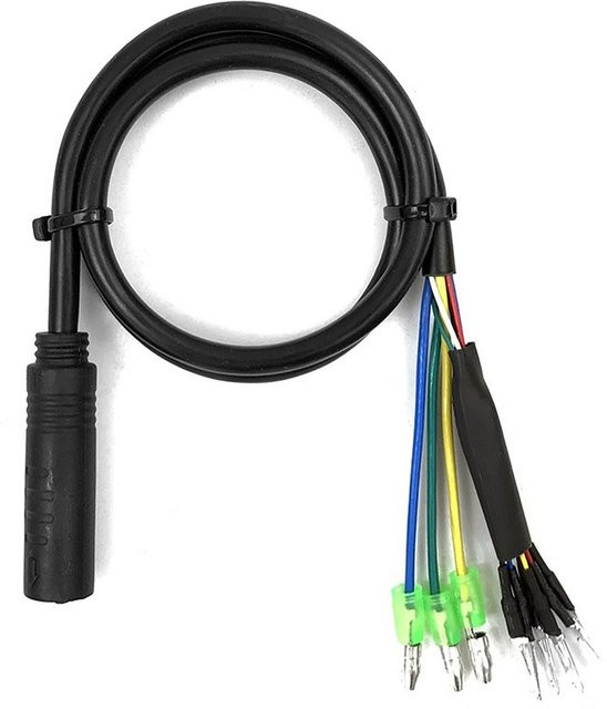 ZuiyouSports Elektromotor-Umrüstkabel mit 6-Pin Hall-Sensor-Buchse und 3-Pin Phasenposition für dein Elektrofahrrad in Schwarz - Bild 1