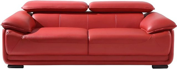Vente-unique Ledersofa Macelo Rot mit 204 cm Breite