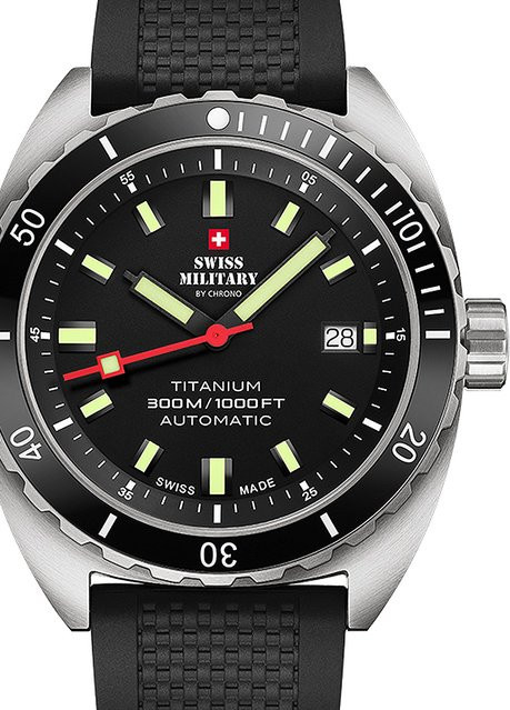 Swiss Military Armbanduhr Diver, Automatik, Titan, 42 mm, Herren - Bild 1