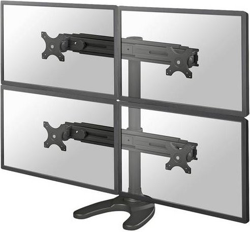 Neomounts FPMA-D700DD4 4-fach Monitor-Standfuß für 19 bis 30 Zoll in Schwarz, höhenverstellbar, VESA 75x75 mm - Bild 1