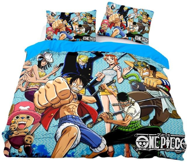 One Piece Bettwäsche Set Monkey D. Ruffy mit Bettbezug und Kissenbezug in Multicolour, B/H: 135 x 200 cm - Bild 1