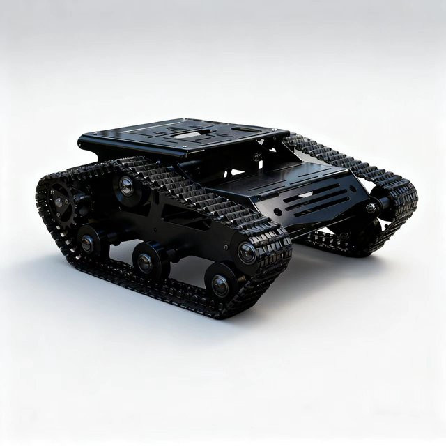 GoLingLing Roboter-Auto-Panzer-Chassis, ferngesteuert, Metall, Schwarz - Bild 1