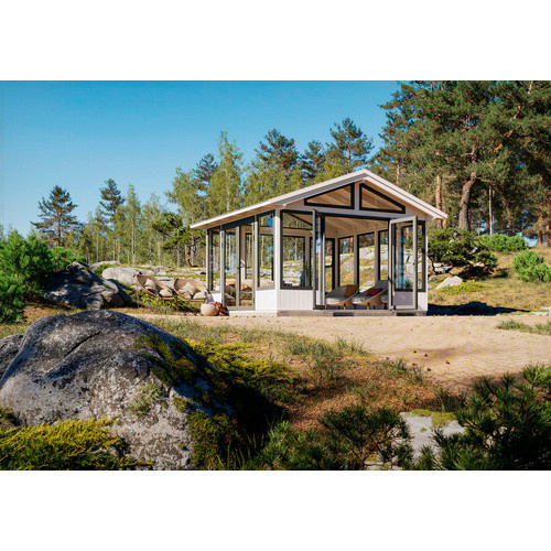 Palmako Pavillon Isabella aus Fichtenholz in Grau mit Satteldach B/T/H: 465 x 465 x 315 cm - Bild 3