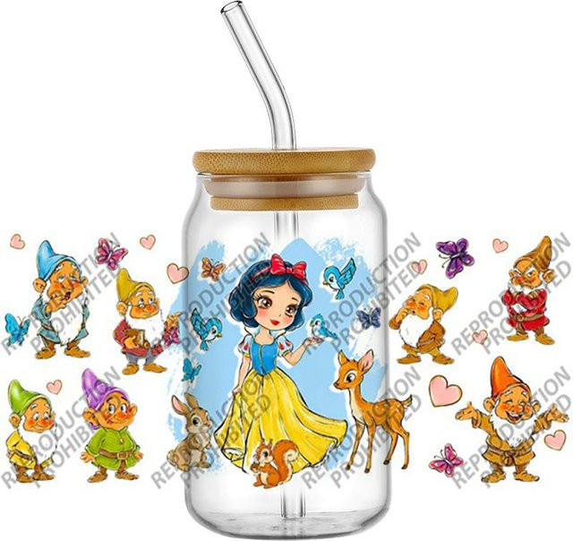 Schneewittchen Serie UV-DTF 3D-Transfer Aufkleber für 16oz Becher in Multicolour - Bild 1