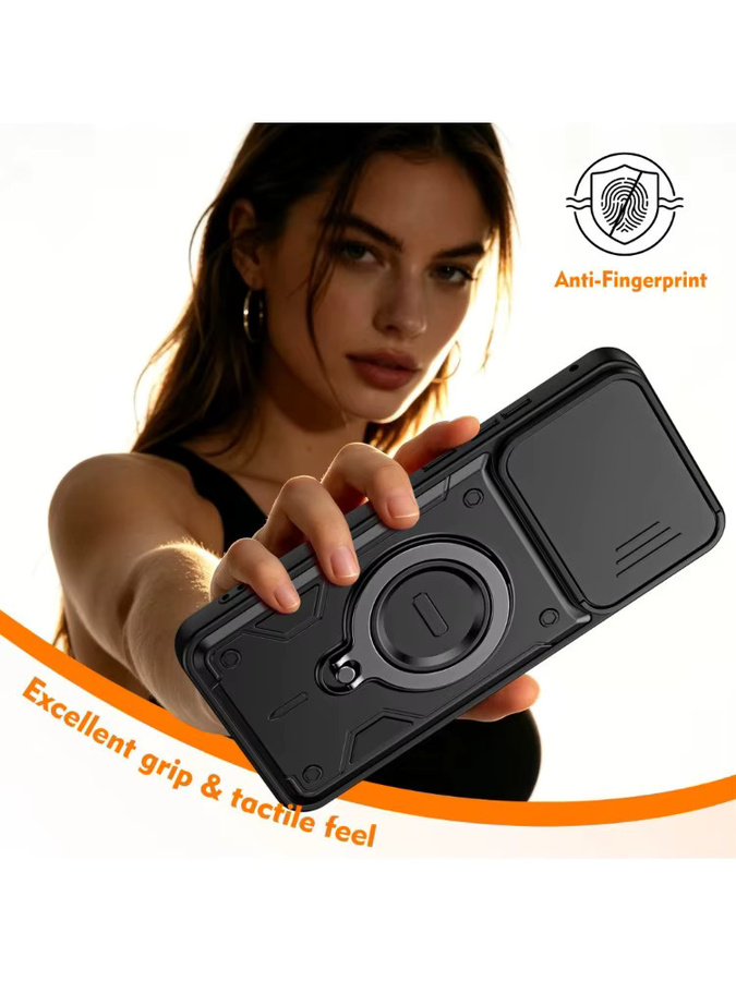Armor Hybrid Metallring-Kameraschutzhülle für Motorola Edge 70 60 Fusion Pro G86 G56 G06 G85 G15 G05 mit rotierender Halterung in Rot - Bild 7