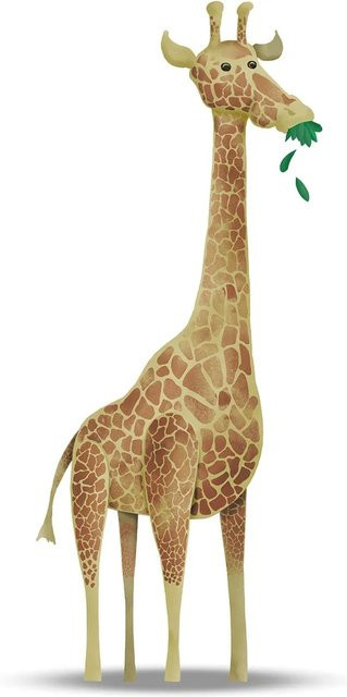 Komar Wandbild Cute Giraffe Paper Poster Multicolor B: 50 cm, H: 70 cm - Bild 1