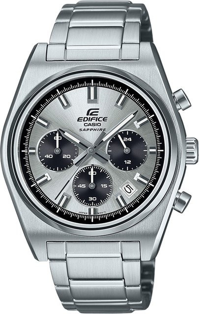 Casio Chronograph, Quarz, Edelstahl, Silber, 40 mm, Herren - Bild 1