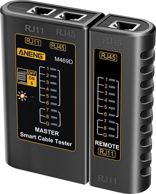 ANENG M469D Netzwerkkabeltester für RJ11 und RJ45 Telefonleitungen in Schwarz - Bild 1