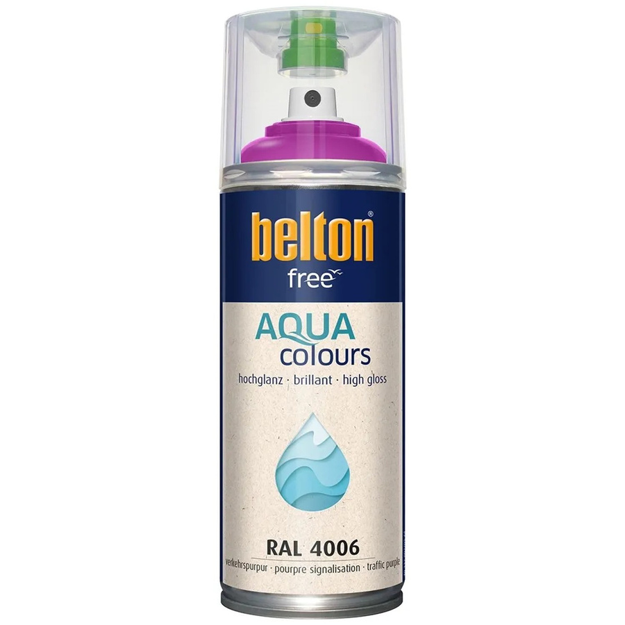 Belton Free AQUAcolours Buntlack RAL 4006 Verkehrspurpur hochglänzend wasserbasiert 400 ml - Bild 2