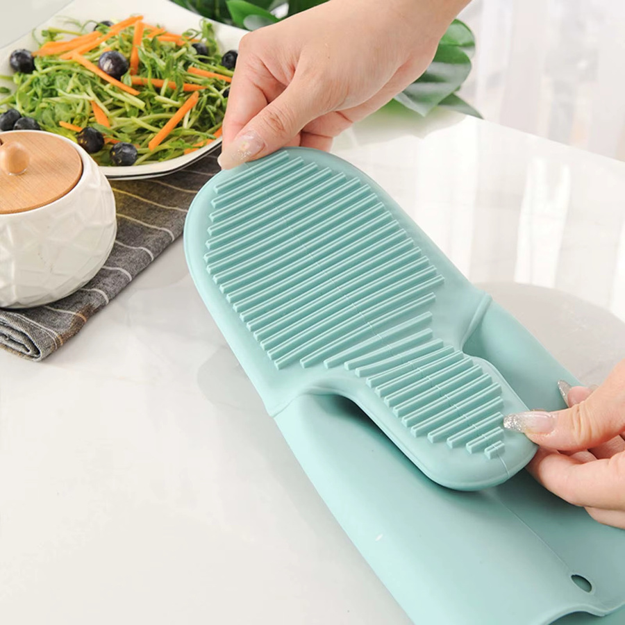 Popnova Hitzebeständige Silikon Ofenhandschuhe zum Backen und Kochen, Farbe: Pink - Bild 3