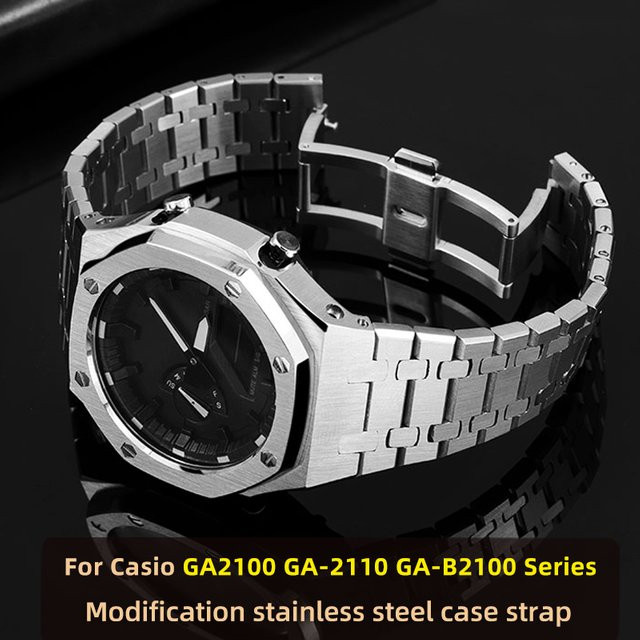 Casio Mod-Kit Ersatzarmband & Lünette, Edelstahl, Silber, Unisex - Bild 1