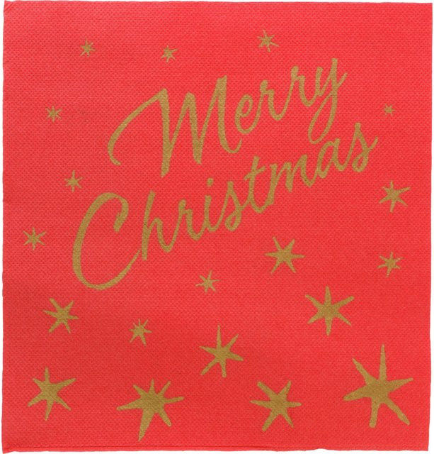GARCIA DE POU Weihnachtsservietten Merry Christmas, rot/gold, 50 Stück, B/L: 40 x 40 cm - Bild 1