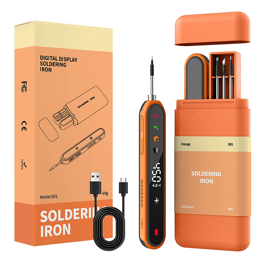 Aideepen Kabelloses USB-Smart-Lötkolben-Set in Grau mit einstellbarer Temperatur und Typ-C-Anschluss für schnelle Reparaturen - Bild 5
