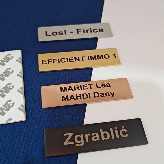 Personalisiertes Briefkastenschild mit Gravur von Enjoy steel aus Edelstahl in Silber mit Magnet - Bild 1