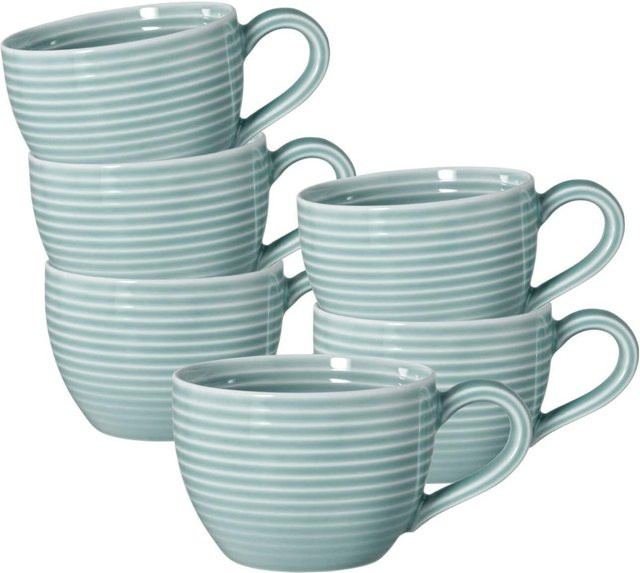 Seltmann Weiden Espressotassen Beat Color Glaze Blau Gestreift 6er Set 0,11 l pro Tasse - Bild 1