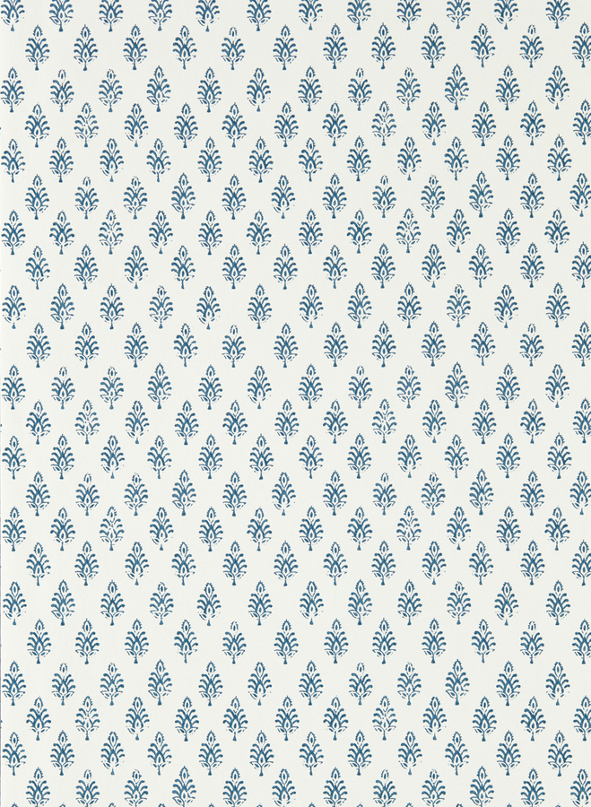 Clarke & Clarke Tapete Nandana in Blau mit floralem und botanischem Design als Vlies-Tapete - Bild 1