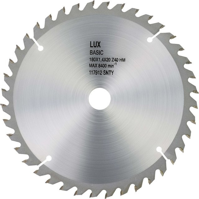 LUX-TOOLS HM-Kreissägeblatt für Holz mit 40 Zähnen, Durchmesser: 185 mm, Farbe: Silber - Bild 1
