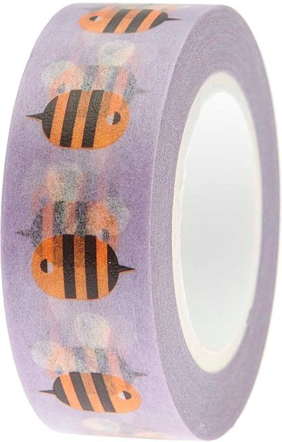 Rico Design Paper Poetry Washi Tape Bienen lila Breite: 1,5 cm, Länge: 10 m - Bild 1