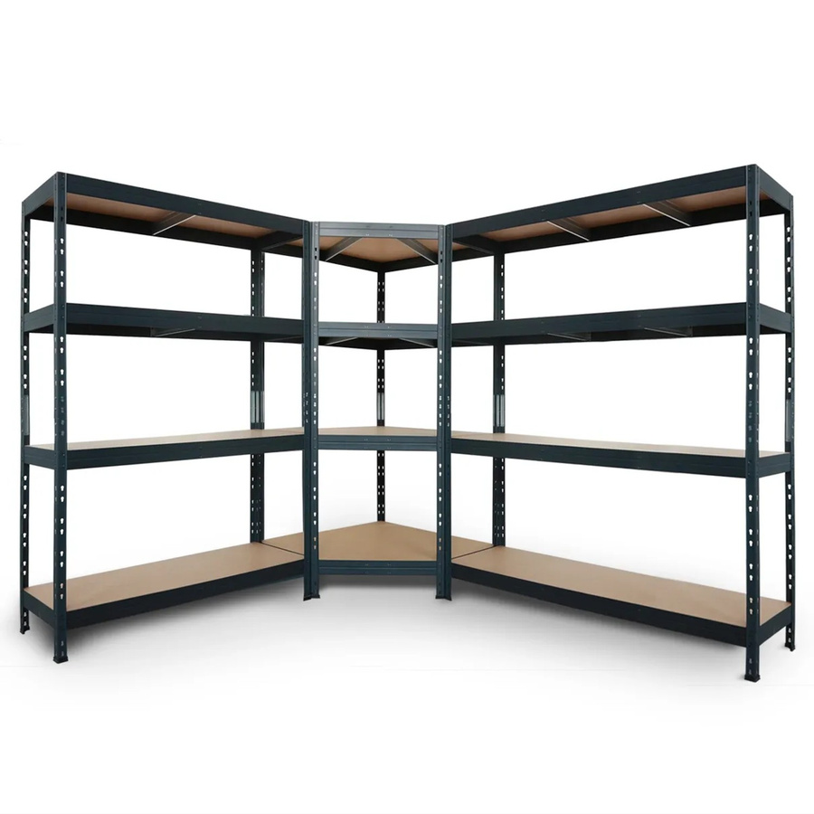 Ar Shelving Rivet Set Regal in Anthrazit mit 4 HDF-Böden, B: 180 cm, H: 240 cm, T: 45 cm - Bild 2
