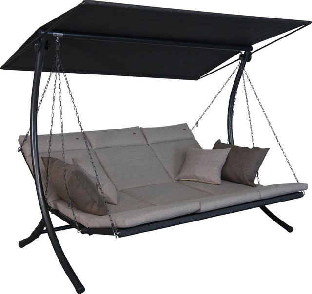 Angerer Freizeitmöbel Hollywoodschaukel Swing Smart 3-Sitzer in Sand Beige mit Textilene Gewebe und Auflagen, B/T/H: 240 x 160 x 145 cm - Bild 1