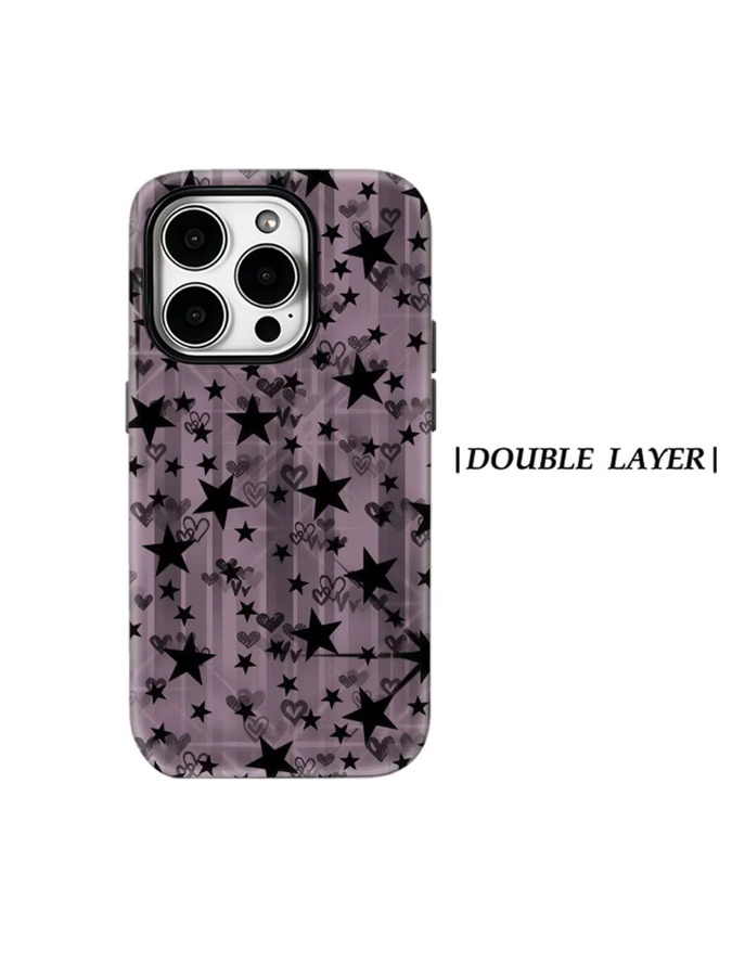 Lilac Star Magnetische Handyhülle für iPhone 17 16 15 14 13 Pro Max Plus in Purple, robuste Doppel-Schicht-Schutzhülle - Bild 5