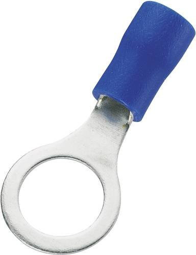 TRU Components Ringkabelschuh Blau, Teilisoliert, Querschnitt max. 2,50 mm², Loch-Ø 8,4 mm, 100 Stück - Bild 1