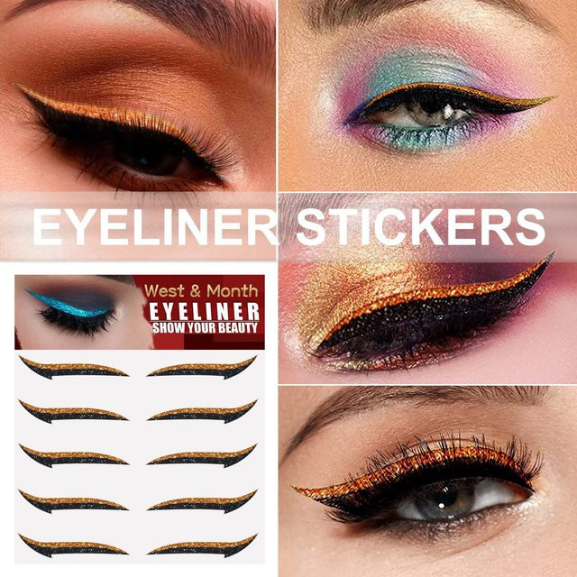 YOCITY Eyeliner-Aufkleber, schimmernd, 4 Farben, Unisex - Bild 1