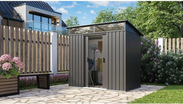 Pergart Gerätehaus Lüttich 64 in Anthrazit matt mit 2,35 m² Stellfläche - Bild 1