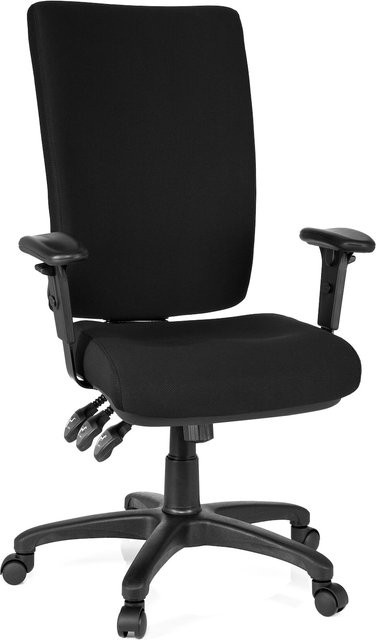 hjh OFFICE Profi Bürostuhl ZENIT HIGH in Schwarz aus Stoff mit Armlehnen und Höhenverstellung - Bild 1