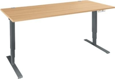 Schäfer Shop Genius Schreibtisch AERO FLEX elektrisch höhenverstellbar mit T-Fuß und Memorypanel, Breite: 180 cm, Farbe: Buche/Anthrazit - Bild 1