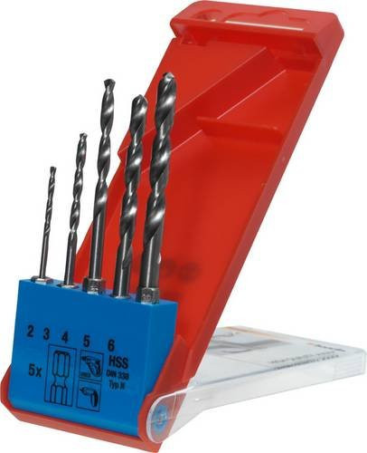 kwb HSS Metall-Spiralbohrer-Set 5-teilig in Silber, Durchmesser: 2 mm, 3 mm, 4 mm, 5 mm, 6 mm, mit 1/4 Zoll Aufnahme - Bild 1