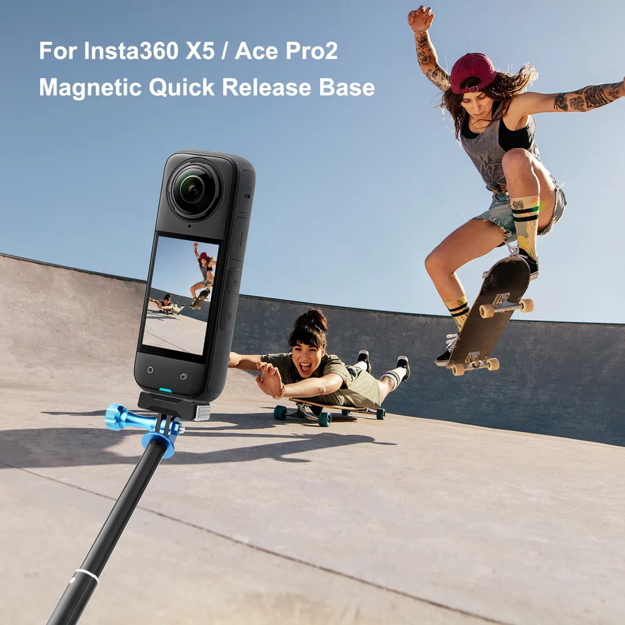 Magnetische Adapter Halterung für Insta360 X5, Ace Pro 2 und Ace Pro in Schwarz mit Quick Release System - Bild 5