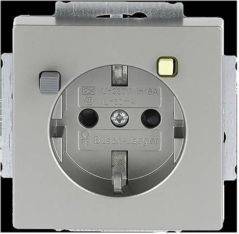 Busch-Jaeger Steckdose aus Edelstahl in Silber und Weiß 2CKA003116A0669 - Bild 1