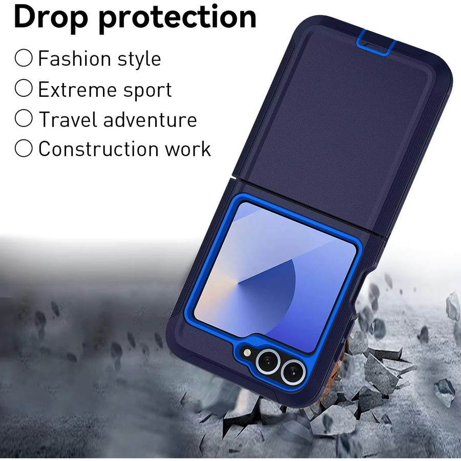 Robuste Handyhülle für Samsung Galaxy Z Flip in Schwarz mit Gürtelclip und stoßfester Hartschale - Bild 4