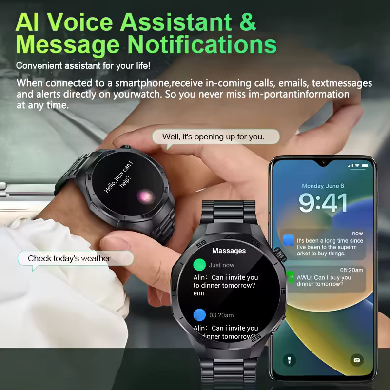 LAXASFIT Smartwatch, Silber, Unisex - Bild 3
