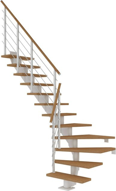 Dolle Mittelholmtreppe Hamburg Eiche 1/4 gewendelt, Breite: 75 cm, Höhe: bis 301 cm - Bild 1