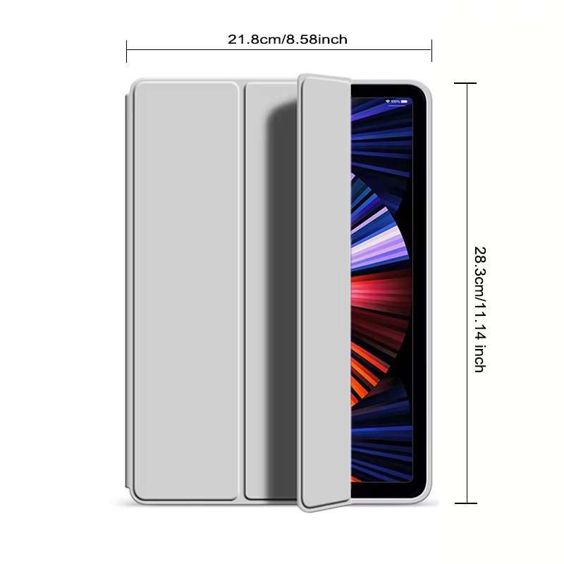 QIJUN Klapphülle für iPad Pro 12,9 Zoll (3./4./5./6. Generation) mit Magnetständer aus PU-Leder in Lila - Bild 2
