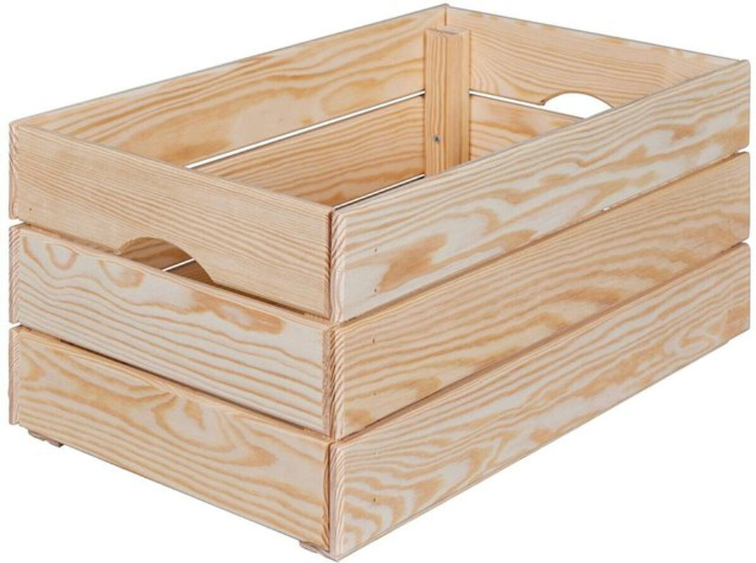 Inter Link Holzkiste Valloni L aus Kiefernholz in Natur Braun, stapelbar, B/H/L: 31,5 x 23 x 65 cm - Bild 2