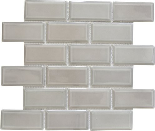 HuH Mosaik Metro Mosaikfliese aus Keramik in Grau, glänzend, B/L: 29,1 x 29,55 cm - Bild 1