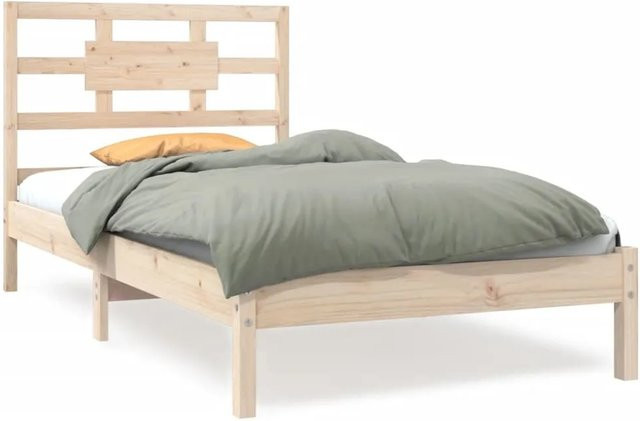 vidaXL Massivholzbett aus Kiefernholz in Braun mit rustikaler Optik, B/T/H: 90 x 200 cm - Bild 1