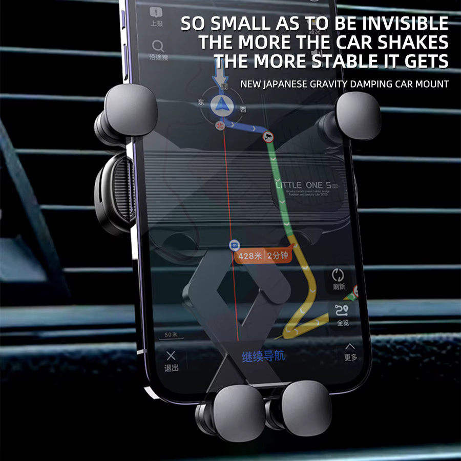 Schwerkraft-Handyhalterung für die Lüftungsschlitze im Auto, Schwarz, passend für Smartphones von 4,7 bis 6,9 Zoll - Bild 2