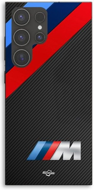 MANIACASE Handyhülle für Samsung Galaxy S23 Ultra aus Silikon TPU mit BMW M Power Logo in Schwarz - Bild 1