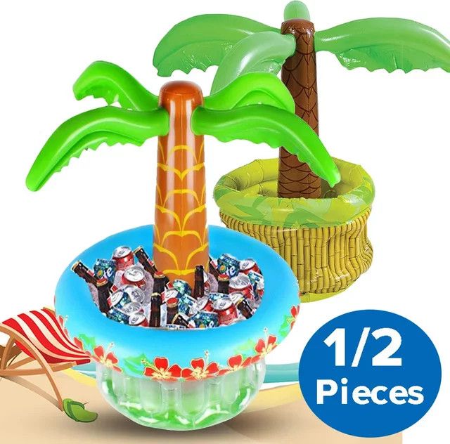APWIKOGER Aufblasbarer Palmen Eis Eimer Bär Getränkekühler für Hawaiianische Strand- und Poolpartys - Bild 1