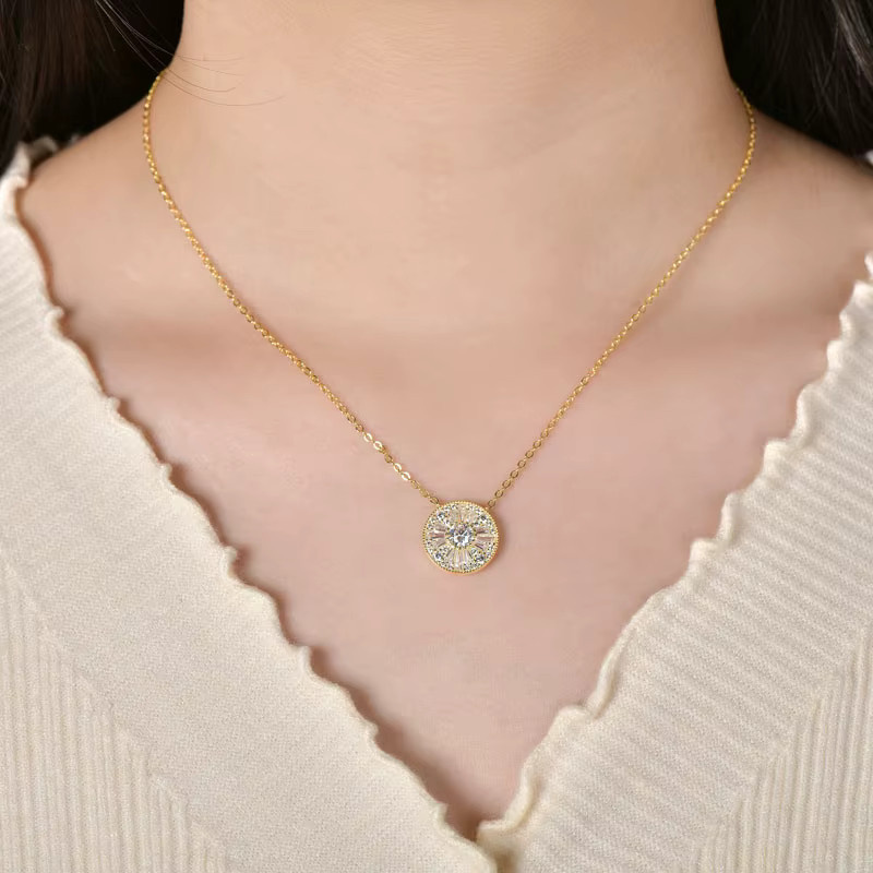 Rrjzz Halskette, Moissanit, Zirkonia, Gold, Damen - Bild 2