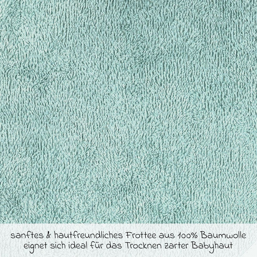 Wörner Kapuzenbadetuch aus Baumwolle in Blau, B/H: 80 x 80 cm - Bild 2